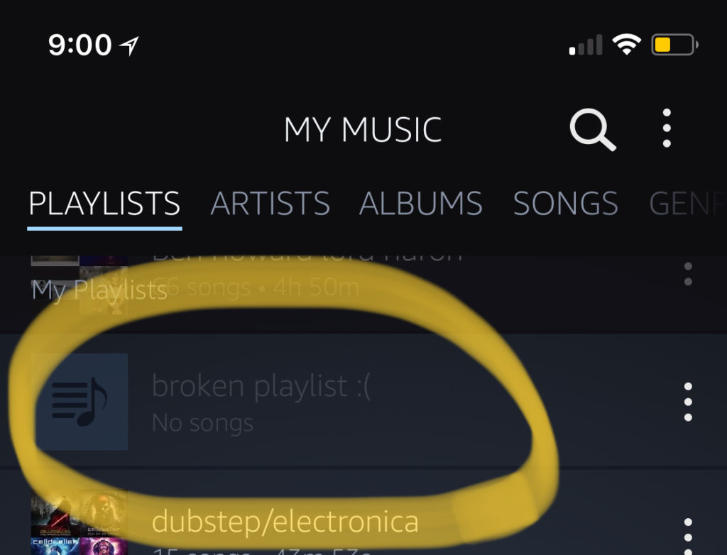 Empty Amazon Music Playlist
